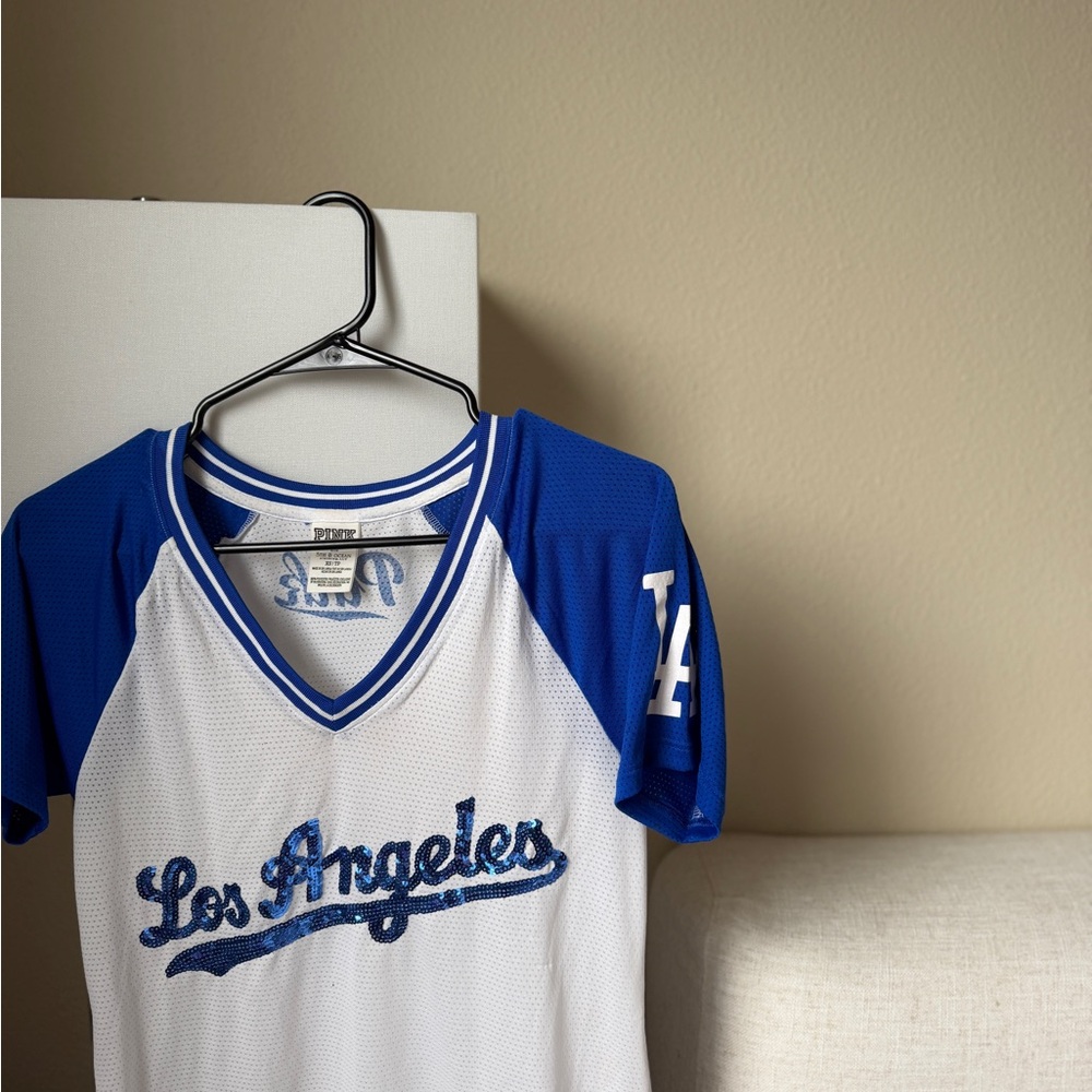 Victoria's Secret Blue and White Los Angeles Top
